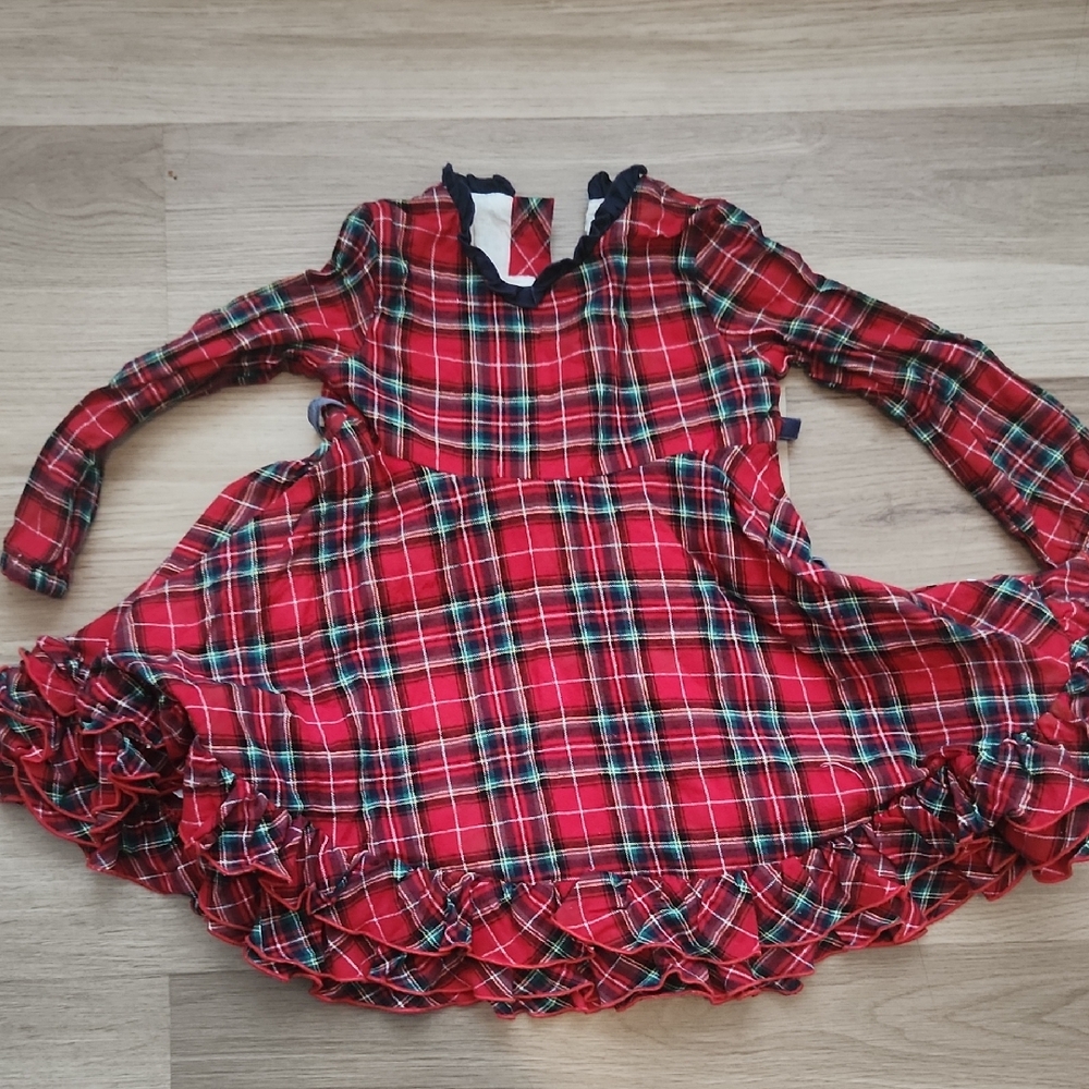 🔥clearance🔥Sweet Honey Red Plaid Ruffle Dress